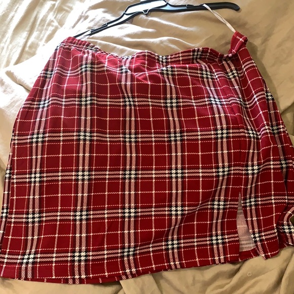 plus split hem tartan skirt - Picture 3 of 4